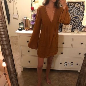 Dark orange long sleeve dress
